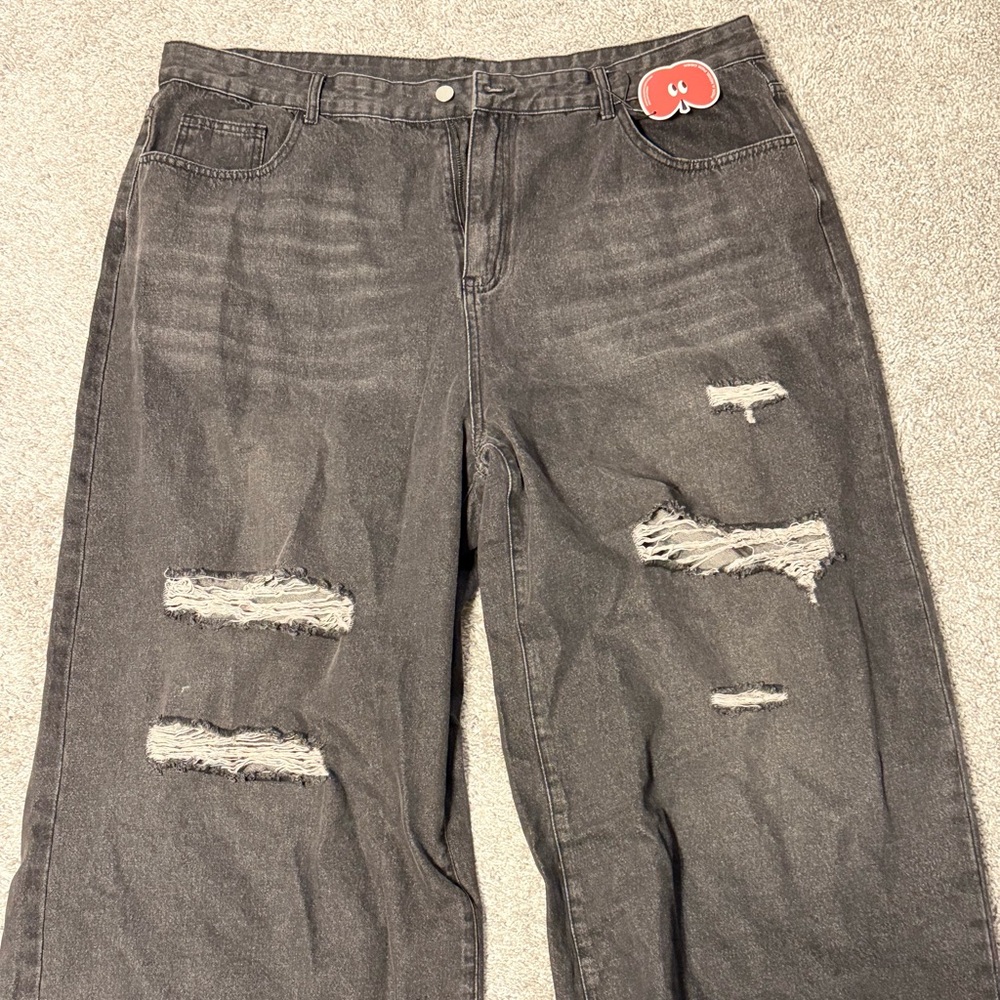 New without tags, Cider 4XL black jeans, wide leg, distressed